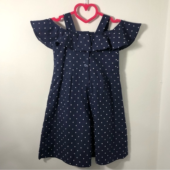 NEW WITH TAG Janie and Jack Navy Dot Off-The-Shoulder Jumpsuit Size 12-18 Months - Picture 5 of 7
